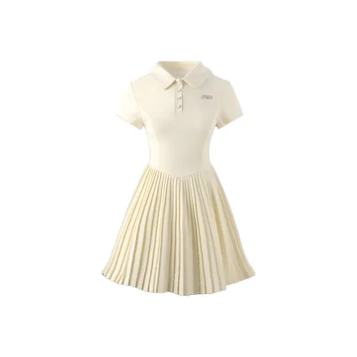 Fish Rabbits Короткий рукав платье женское абрикосовое