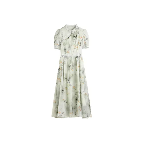 Hang Yi Court Короткий рукав Платье Женское