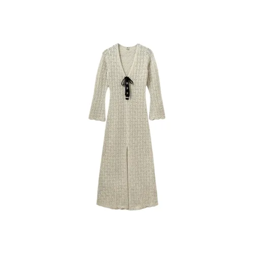 The. garment Овсяный Женские Длинный Рукав Платья