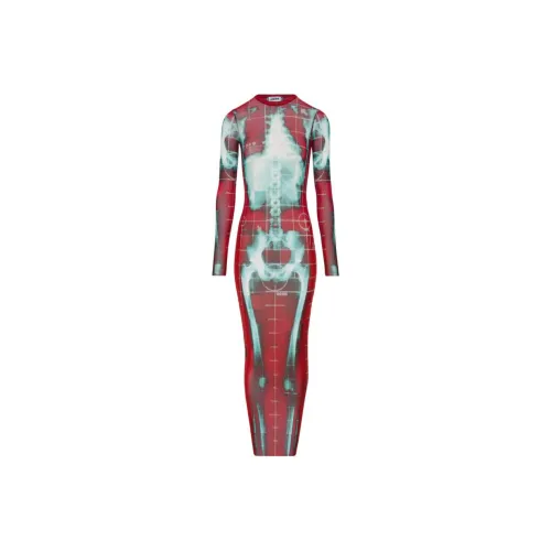 Jean Paul Gaultier Red Женские Длинные Рукава Платья
