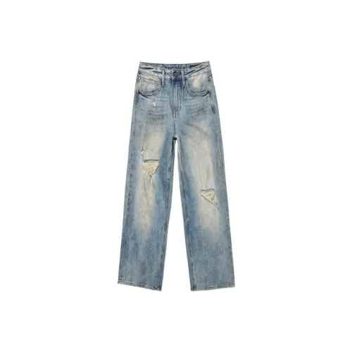 ABLE JEANS Женские Светло-желтый Грязь Синий