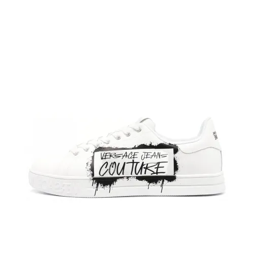 VERSACE JEANS Couture Низкие Кроссовки для скейтбординга Мужские Белые Черные