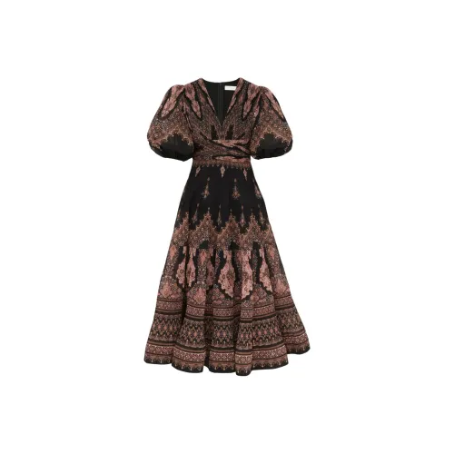 Zimmermann Многоцветные Женские Короткие Платья с Рукавами