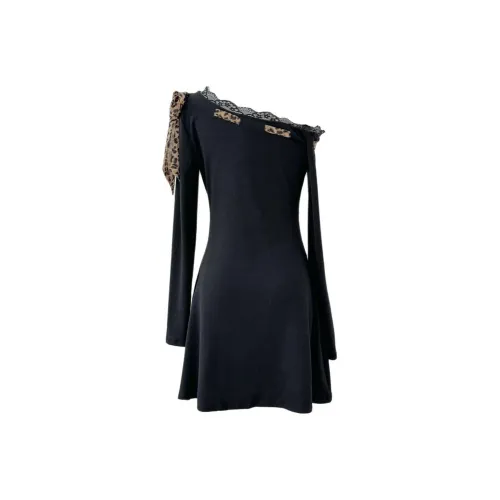 TURN UP Длинное платье с длинными рукавами женское черное