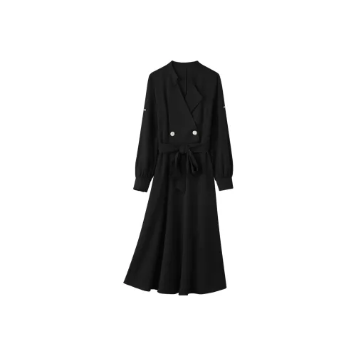 H YXIANG Длинное платье с длинными рукавами женское