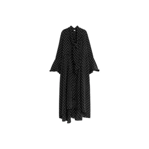 ARKET Длинное платье с длинными рукавами женское черное