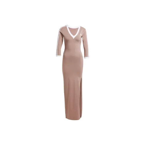 Adidas Originals ADICOLOR CLASSICS Длинный рукав Платье Женское Shadow Trace Коричневый