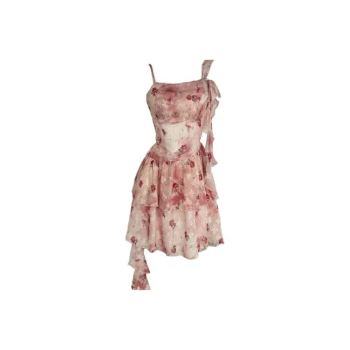 TURN UP Slip Платье Женские Инжирный Красный Клетчатый