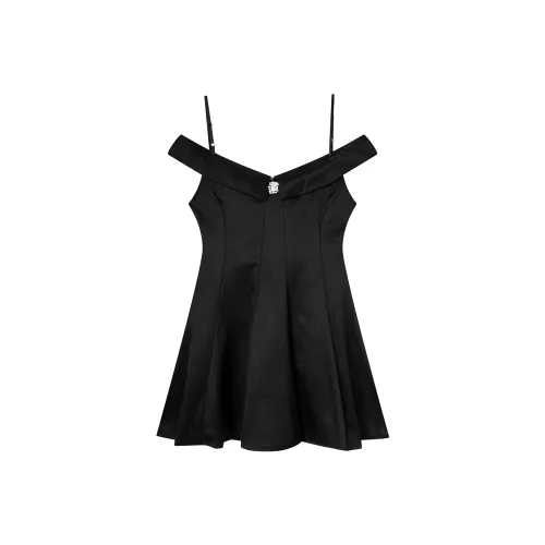 EIDOLON GRAIN Slip Платье Женское Черное