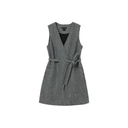 CLUB MONACO Без рукавов Платье Женское Черный Белый Гусиная лапка