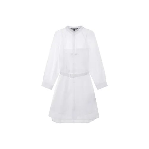 ARMANI EXCHANGEAE Длинное платье с длинными рукавами женское белое