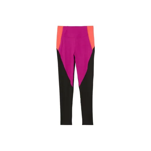 Victoria's Secret Кораллово-розовые Черные Леггинсы с Пэчворком Женские
