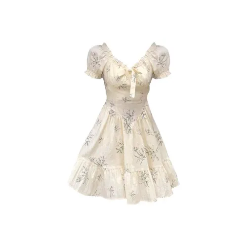 PAIN OR PLEASURE Короткий рукав Платье Женское Абрикосовое