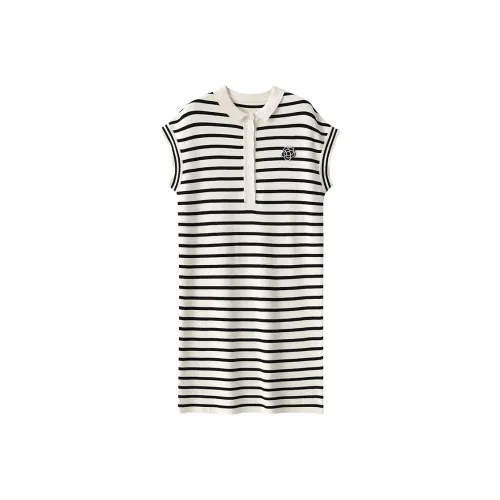 Корейский стиль Короткий рукав Платье Женское