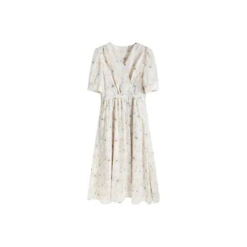 PLANE DRIFT Короткий рукав Платье Женское Многоцветное