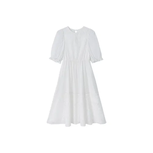 Pit Короткий рукав Платье Женское Белое