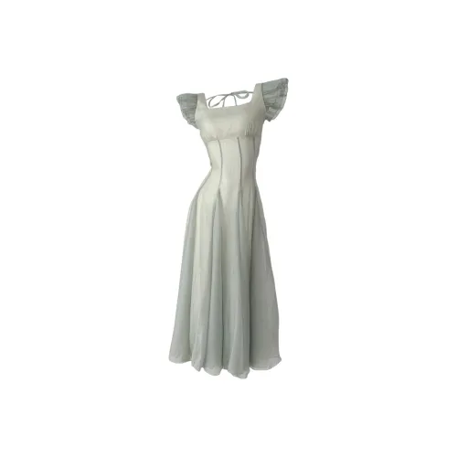 Nooidea Official Короткий рукав Платье Женское Мятно-зеленый