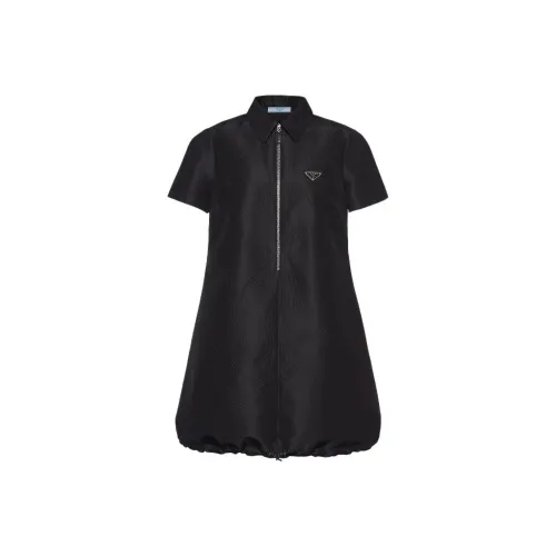 PRADA Черное Женское Короткое Платье с Рукавами