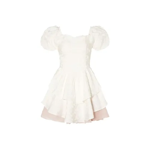 SYEEE WITH U Короткий рукав Платье Женское Белое