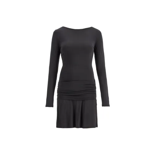 Paloma Шерсть Длинный Рукав Платье Женское Серое