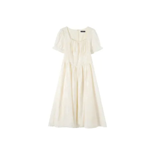 EIDOLON GRAIN Короткий рукав Платье Женское Абрикос