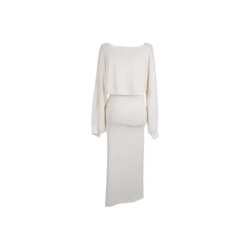 PAIN OR PLEASURE Длинное платье с длинными рукавами женское цвет экрю