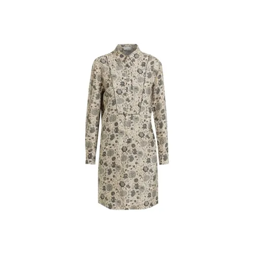 Brunello Cucinelli Светло-янтарные Женские Длинные Платья с Рукавами