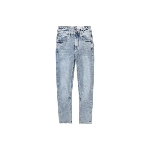 ABLE JEANS Женские Светло-желтый Грязь Синий