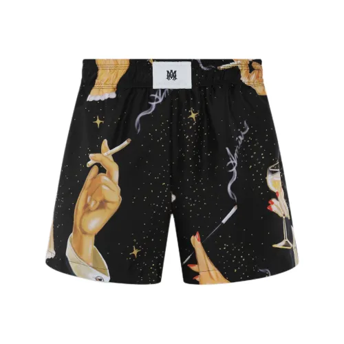 AMIRI SS24 Шампанское Boxer Short Casual Shorts Женские Черный