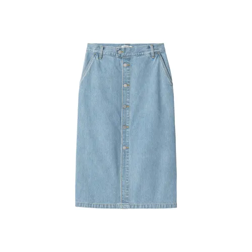 Carhartt WIP Collaboration W' Светло-синий Женские Джинсовые Длинные Юбки