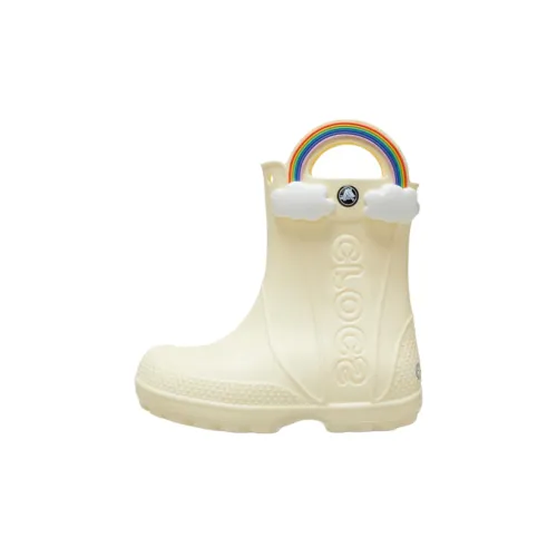 Crocs Handle It противоскользящая устойчивая к истиранию высокая обувь для малышей молочно-белая для новорожденных и малышей