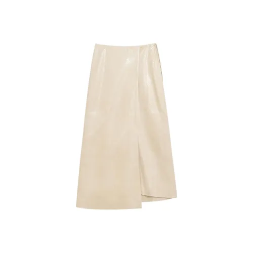 BY MALENE BIRGER COPENHAGEN MBC Кожа Длинная Юбка Женская Бежевая