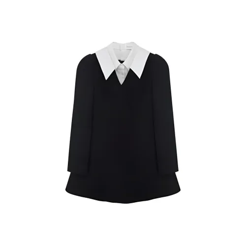 SHUSHU/TONG Black Женские Длинные Рукава Платья