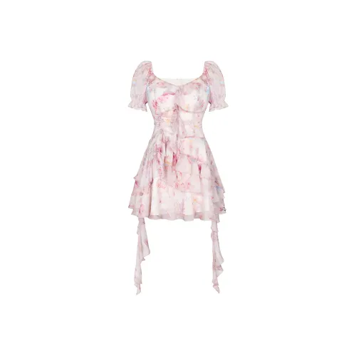 Annie The Темный Child Короткий рукав Платье Женское Многоцветное