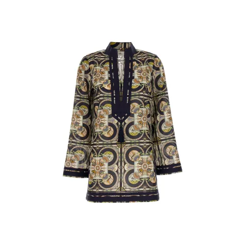 TORY BURCH Длинное платье с длинными рукавами женское многоцветное