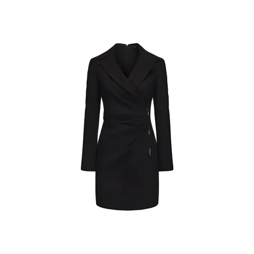 GIMING Длинное платье с длинными рукавами женское черное