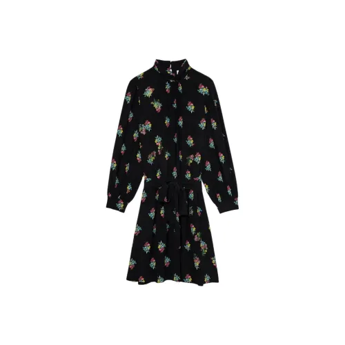 Zadig & Voltaire Черное Женское Длинное Платье с Рукавами