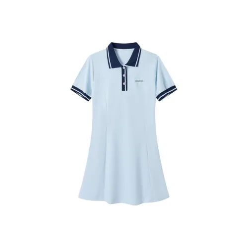 XTEP x Sanrio Короткий рукав Платье Женское Чистая вода Синий