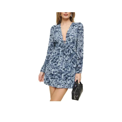 REFORMATION Tris Платье Длинное с длинными рукавами Женское Синие