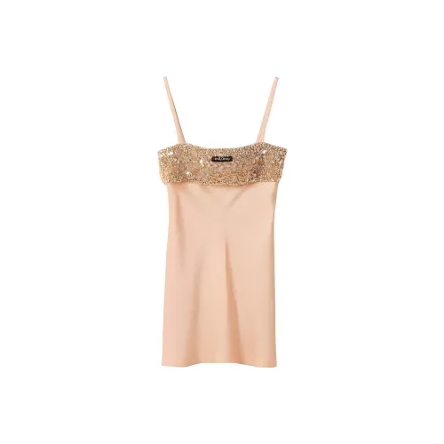 MIU MIU Slip Платье Женское Абрикосово-желтое