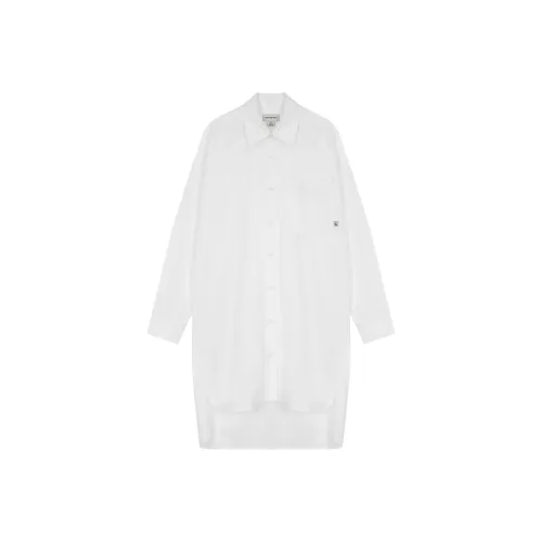 CALVIN KLEIN Длинное платье с длинными рукавами женское белое