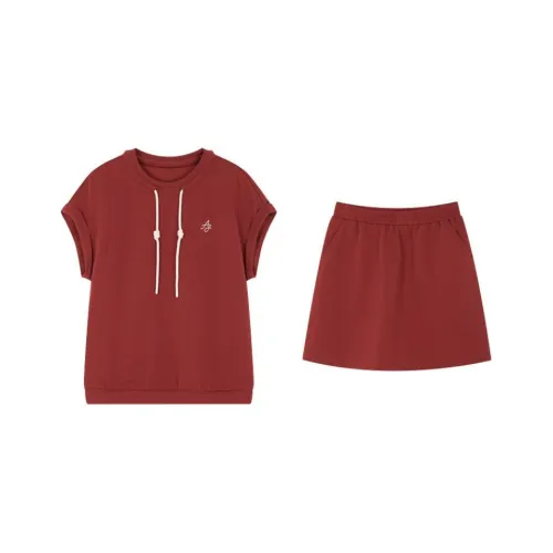 Mo Han Yi Mei Повседневный костюм женский цвет вишневый красный