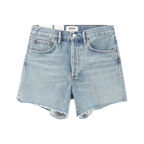 AGOLDE Светло-синие Женские Джинсовые Шорты