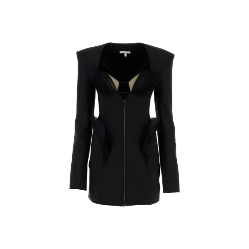 Nensi Dojaka Длинное платье с длинными рукавами женское черное