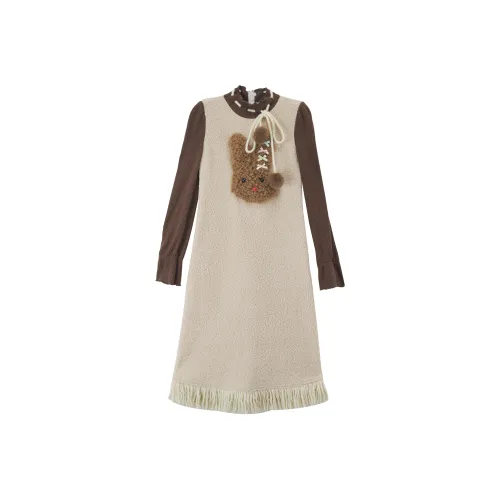 FABRIC PIG Длинное платье с длинными рукавами женское хаки