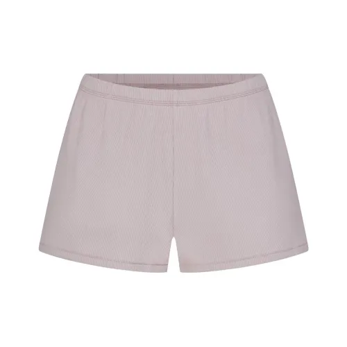 SKIMS Cotton Ribbed Short Casual Shorts Women's Oyster Устрица