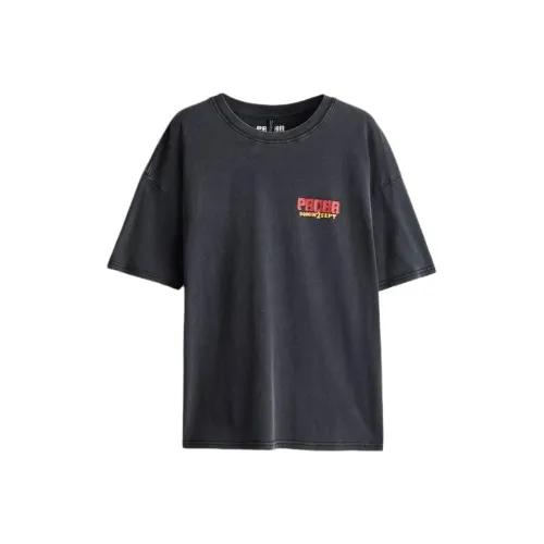 H M T-Shirt Женская Выстиранный Черный