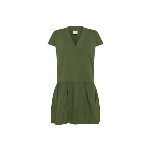 SUN68 SS24 Короткий рукав Платье Женское Зеленое
