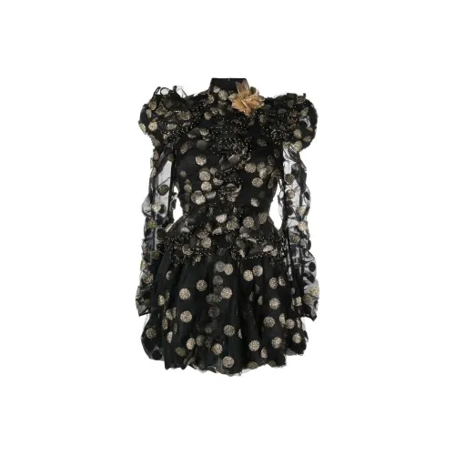 Zimmermann SS23 Длинное Платье с Длинными Рукавами Женское Черное