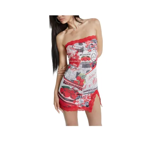 Jaded London x Omighty Без рукавов Платье Женское Красное